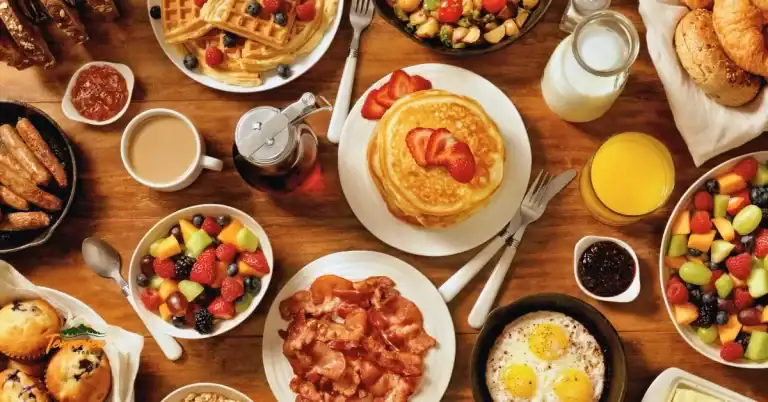 Hearty Southern breakfast table representing the best breakfast spots in Pigeon Forge TN for classic morning meals.