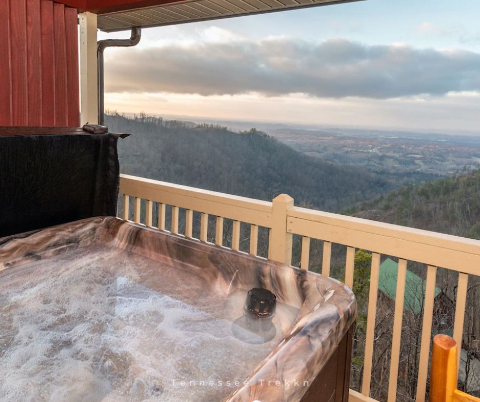 Sully’s Mountain Cabin Retreat: Soak in the HOT TUB while taking in the stunning Smoky Mountain views. Pigeon Forge Cabin Rentals