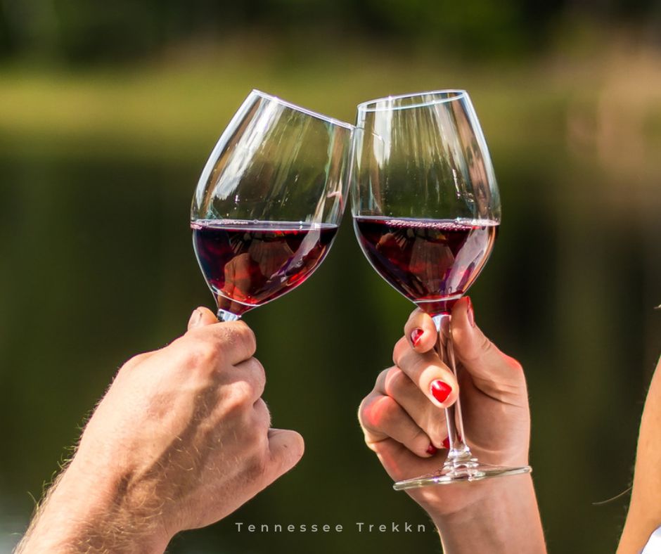 Wine glasses with red wine, Cheers!