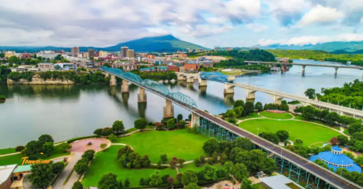 Downtown riverfront in Chattanooga with scenic skyline – perfect for a guide full of Chattanooga insider tips