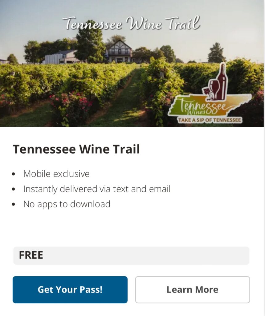 Tennessee Wine Trail Passport, Great Valley Wine Trail