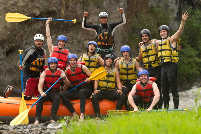 White Water Rafting in Chattanooga, TN; group of people on raft