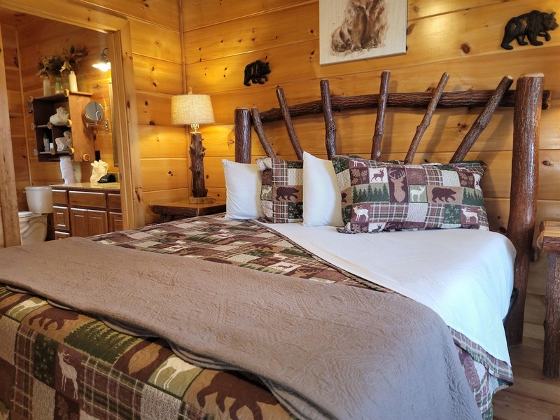 Log Cabin Bedroom. Tennessee, Smoky Mountains