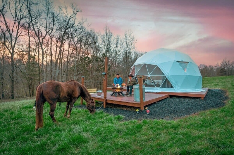 Yurt in Clarksville, TN with horse.  Glamping  in Tennessee