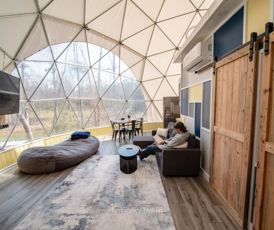 Relax inside the dome while enjoying beautiful outdoor views. Book your stay HERE!