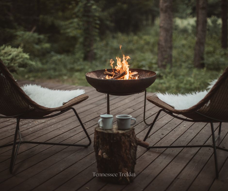 Glamping is all about relaxation in nature, so sit back by the fire and enjoy the peaceful outdoors.