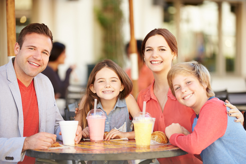 family at coffee shop; townsend tn. 