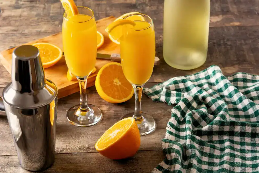 Mountain Mimosa moonshine cocktail made with orange Tennessee moonshine.