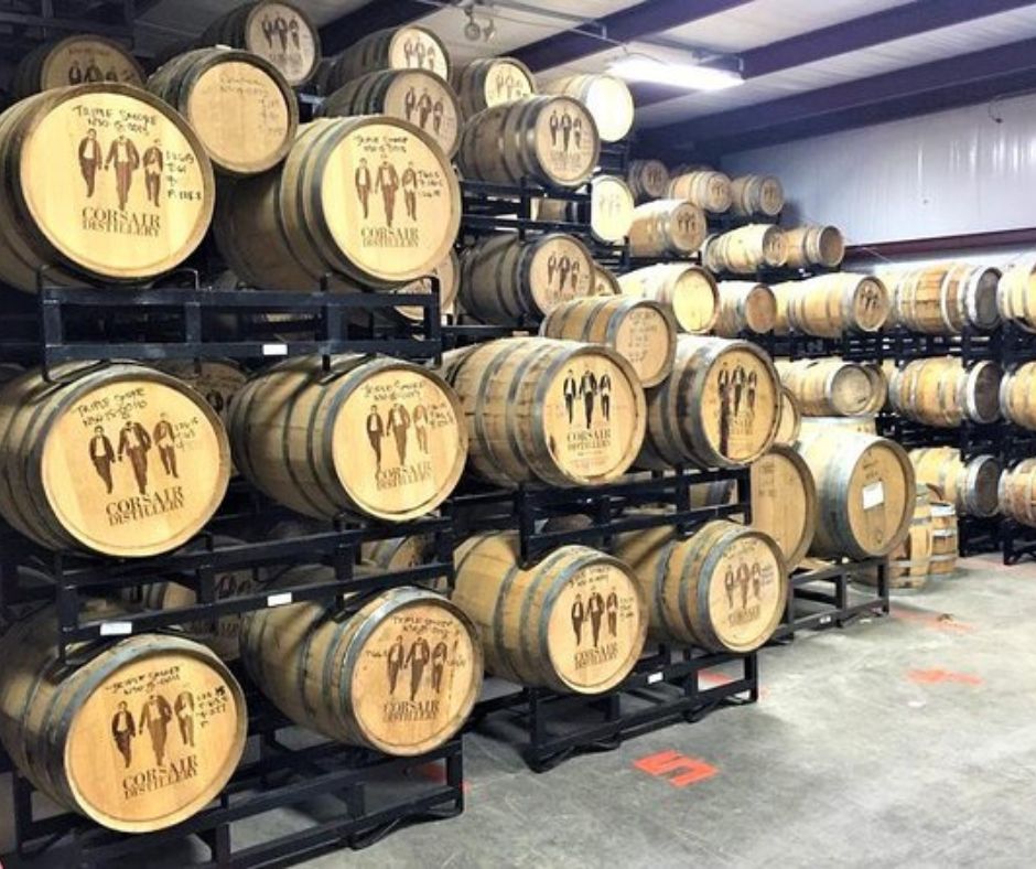 Stack of Tennessee Whiskey Barrels.