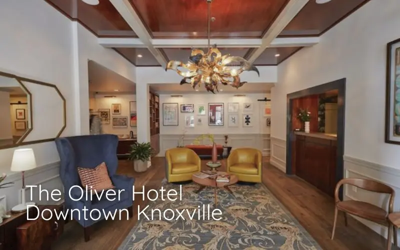 Interior of The Oliver Hotel – boutique hotel in downtown Knoxville with upscale, vintage-inspired design