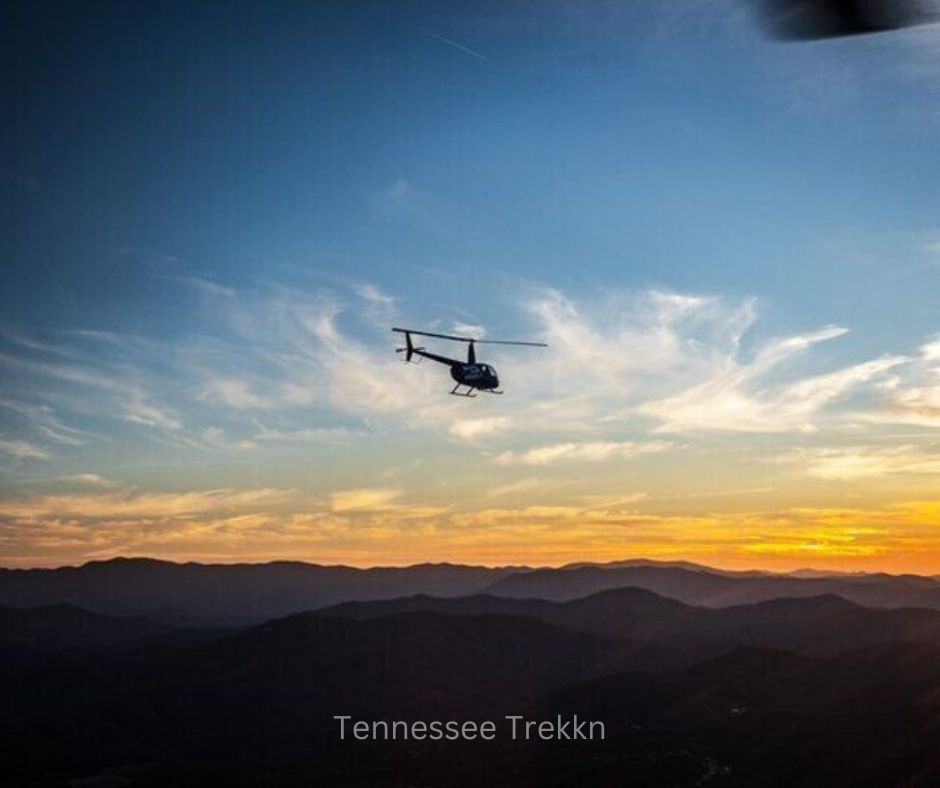 The perfect way to end the day as you soar above the Smokies at sunset! Helicopter rides in Pigeon Forge. 