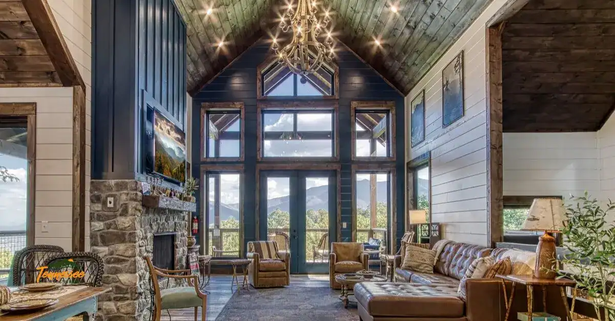 Luxury cabin in Chalet Village, representing upscale lodging options in the Smoky Mountains of Tennessee.