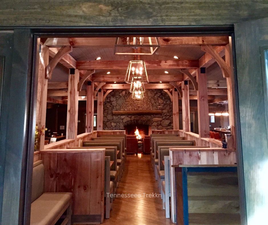 Interior view of Appalachian Bistro at Dancing Bear Lodge in Townsend, TN, featuring a cozy dining setup.