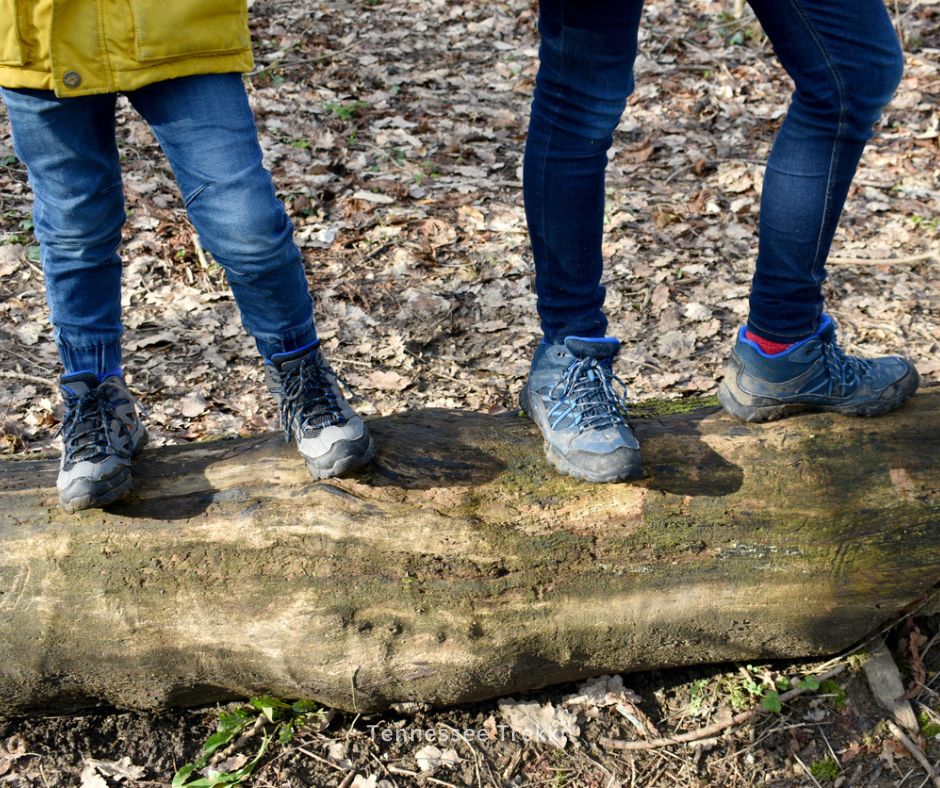 Kids standing on a rock outdoors,

