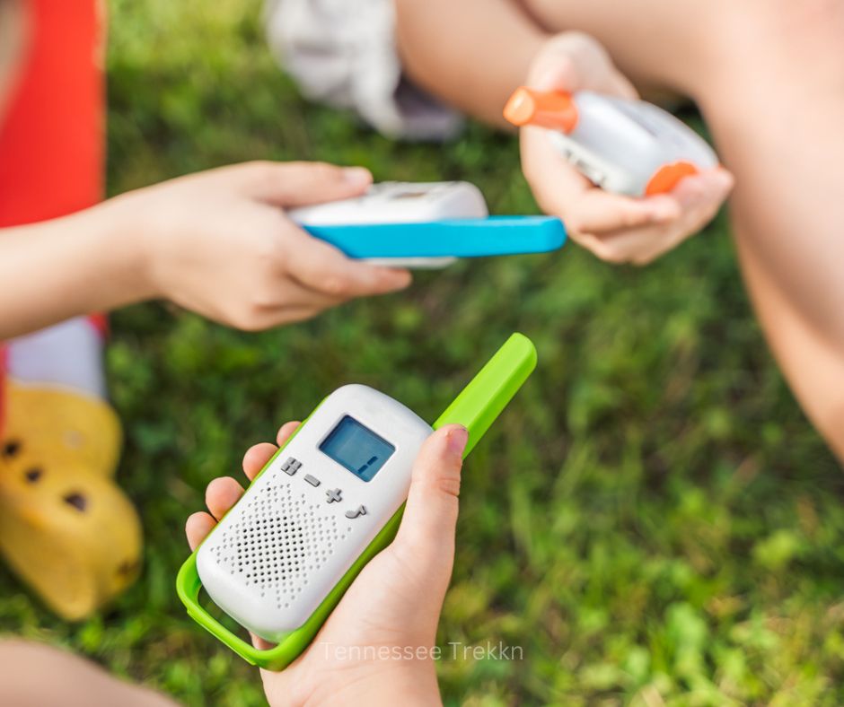 A close-up of walkie talkies, a fun and practical tool for outdoor adventures.