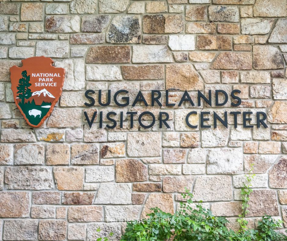 Sugarlands Visitor Center in the Smoky Mountains, the starting point for the Cataract Falls Trail.