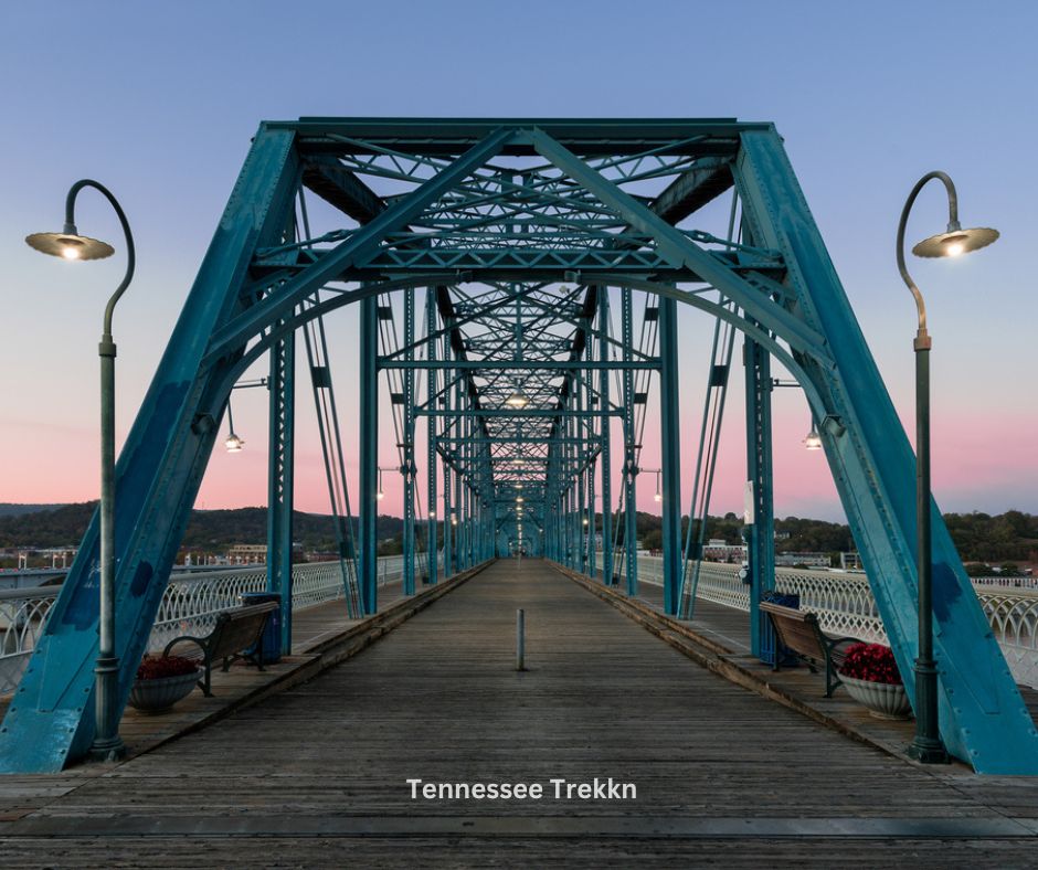 The Walnut Street Pedestrian Bridge in Chattanooga, the longest pedestrian bridge in the world.