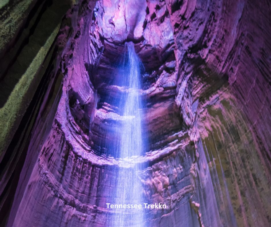 The stunning underground waterfall at Ruby Falls, a breathtaking natural wonder located in Chattanooga, Tennessee.