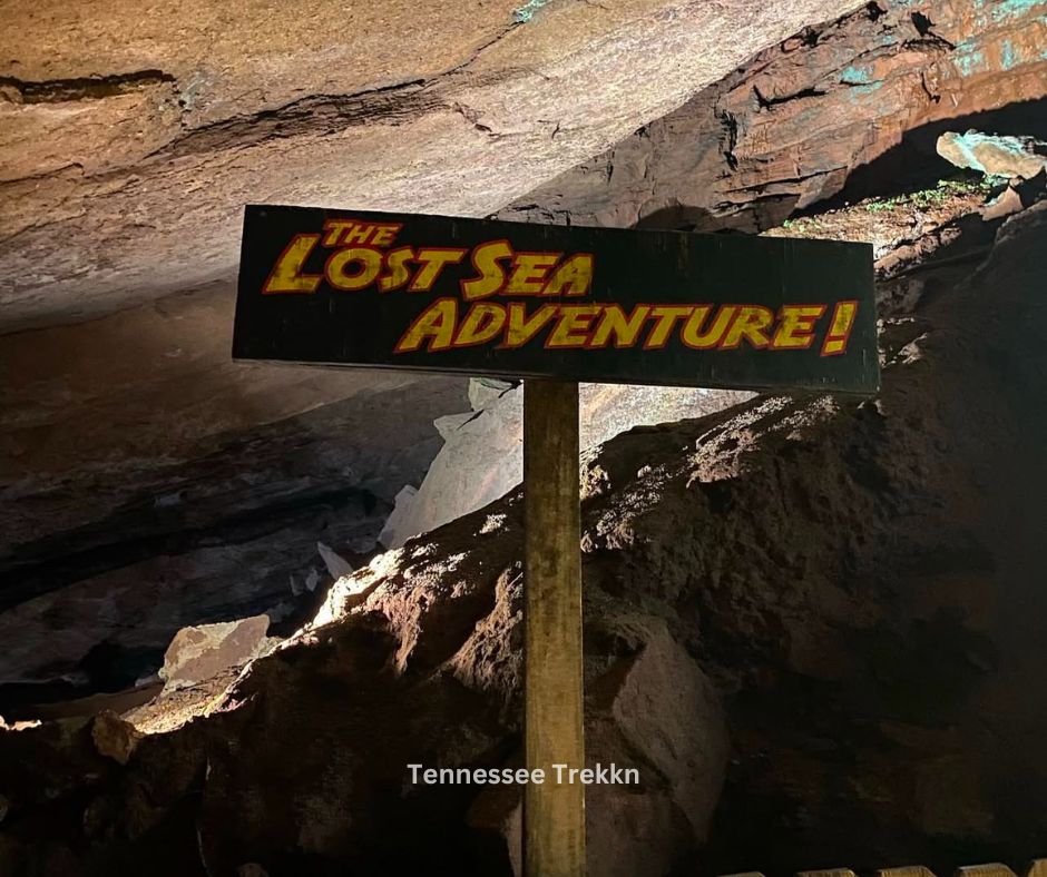 The entrance sign to The Lost Sea, a fascinating destination perfect for your Tennessee bucket list and one of the most unique experiences in Tennessee.