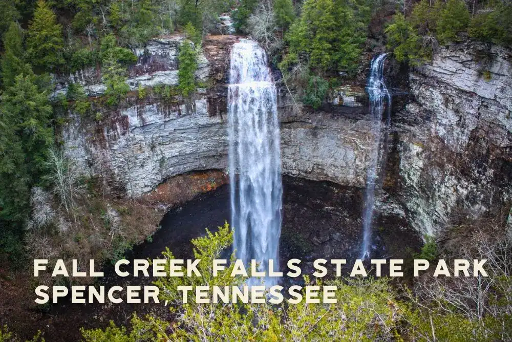 Fall Creek Falls waterfall at Fall Creek Falls State Park in Spencer, TN, part of Tennessee State Parks