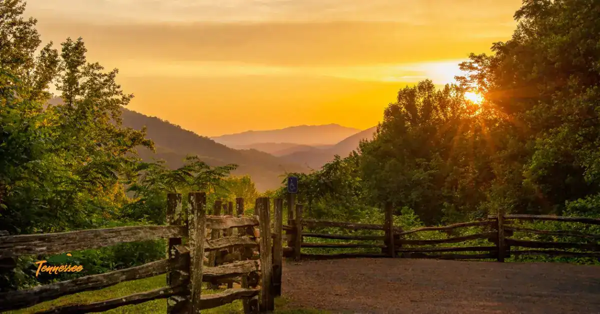 Sunrise over a scenic landscape in Tennessee State Parks, symbolizing outdoor adventure, hiking, and camping opportunities across the state.