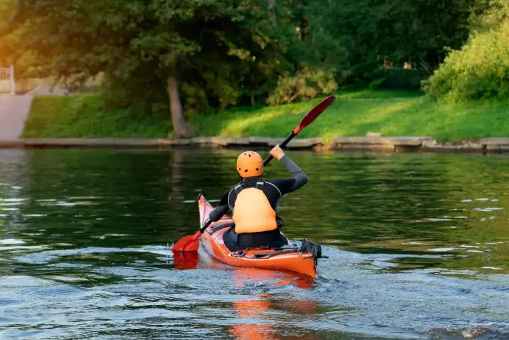 Kayaking in a beautiful lake in TN.