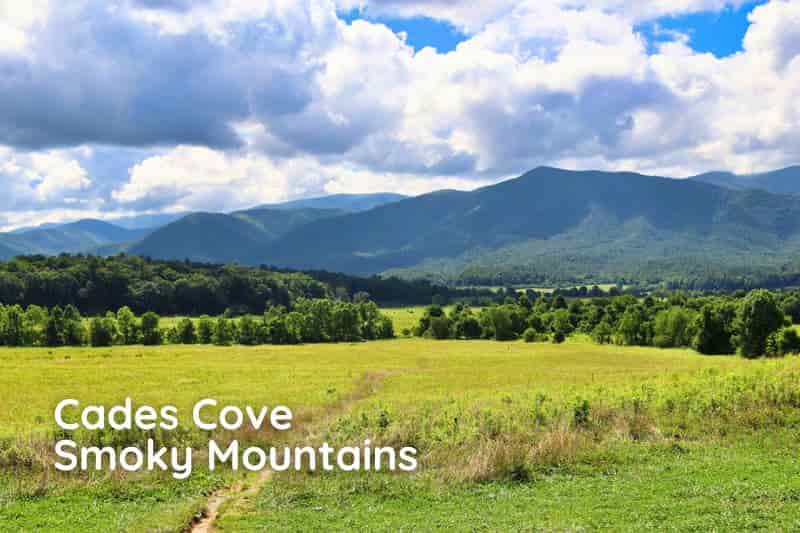 Stunning Cades Cove mountain views on Auto-Free Wednesdays, offering a peaceful car-free experience in the Smoky Mountains.