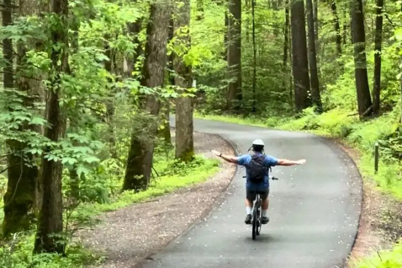 erry biking Cades Cove Loop on Auto-Free Wednesdays in the Smoky Mountains.