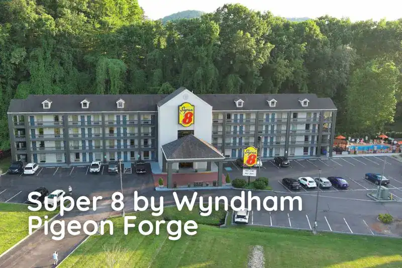 Super 8 by Wyndham on Dollywood Lane in Pigeon Forge—pet-friendly, affordable, and close to top shows and attractions.