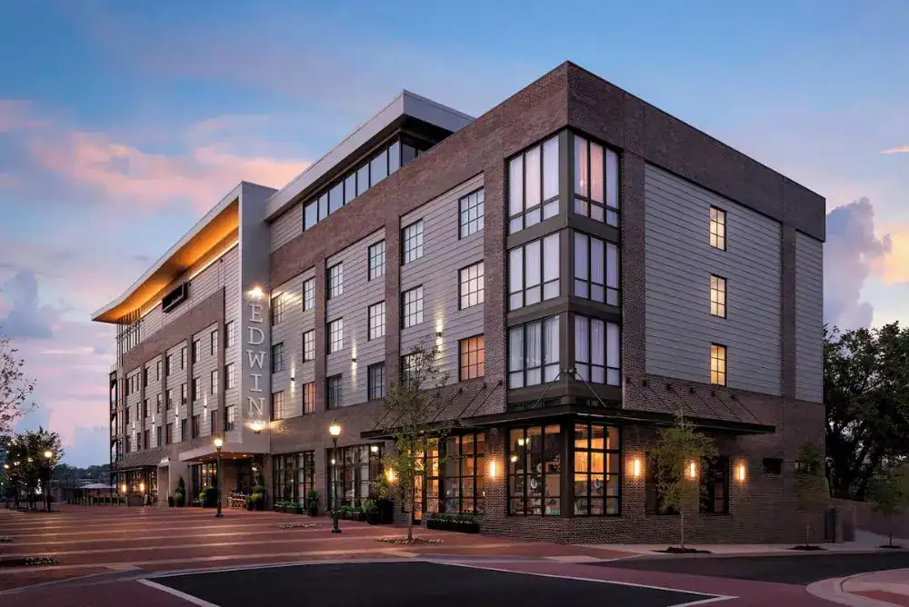 Exterior view of The Edwin Hotel Chattanooga TN near riverfront


