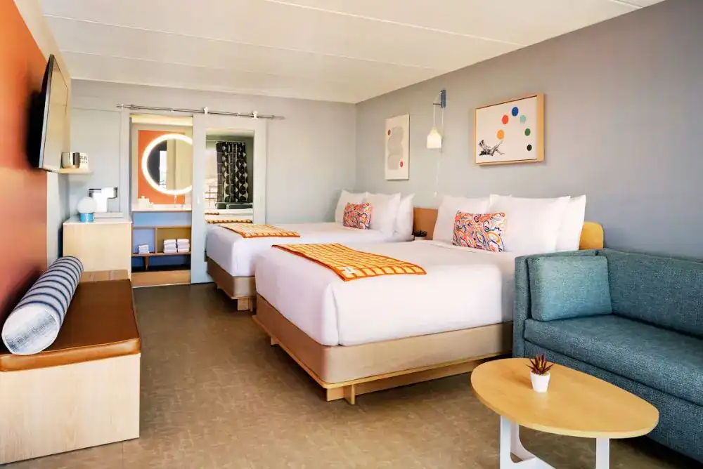 Modern interior at The Wayback Pigeon Forge hotel near the Parkway, offering comfort and easy access to the Smoky Mountains.