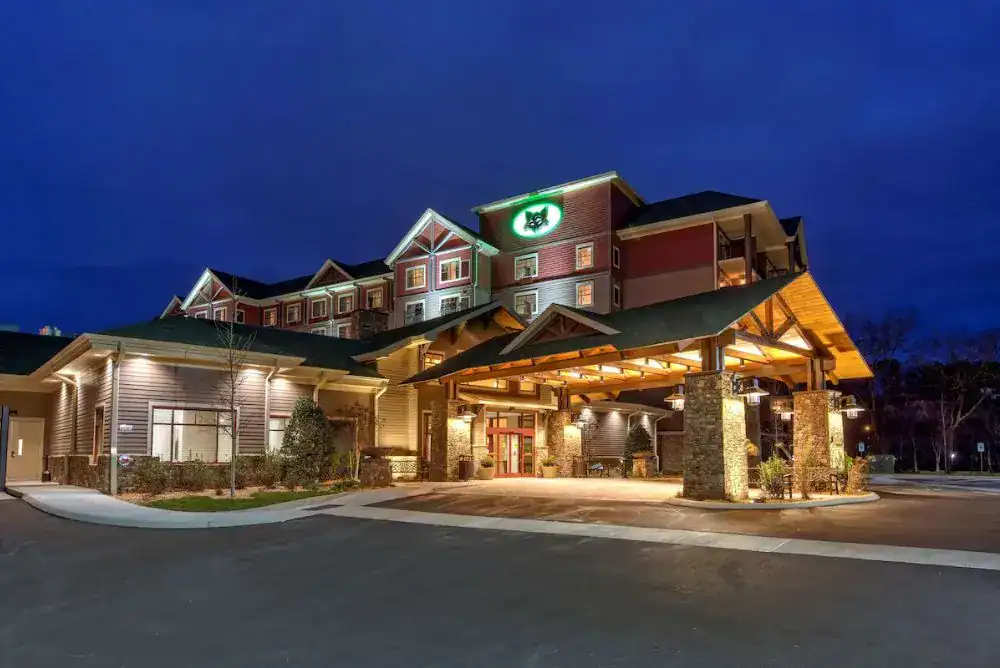 Black Fox Lodge, one of the top hotels in Pigeon Forge TN with rustic style and family-friendly pool