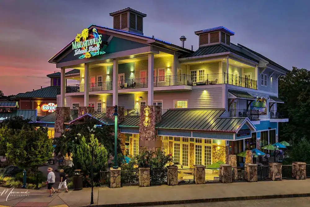 Margaritaville Island Hotel at The Island, one of the top hotels in Pigeon Forge TN with rooftop pool and mountain views