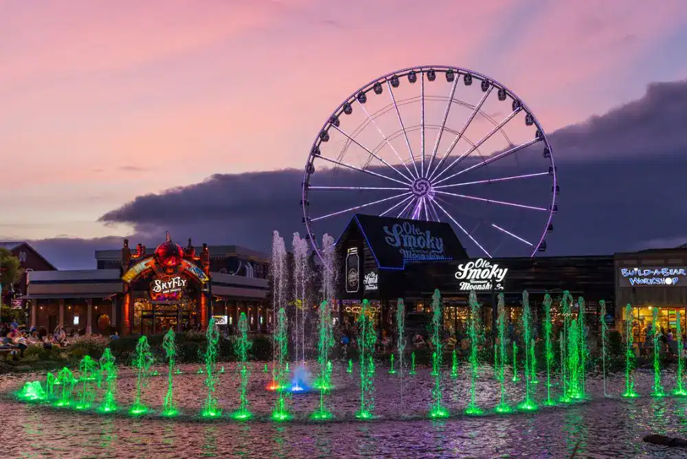 The Island Ferris wheel in Pigeon Forge near The Inn at Christmas Place.