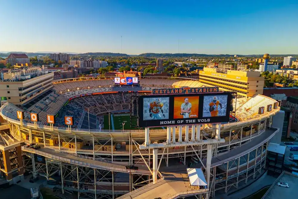 Things to do in Knoxville, TN – Neyland Stadium on the Tennessee River, home of the Vols