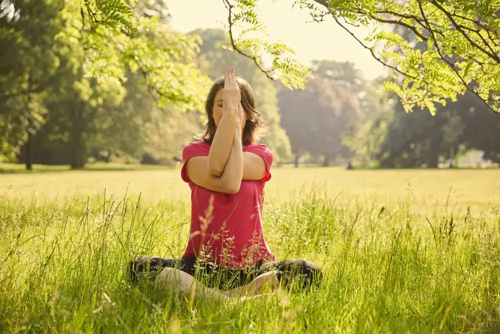 Guest enjoying a yoga session.