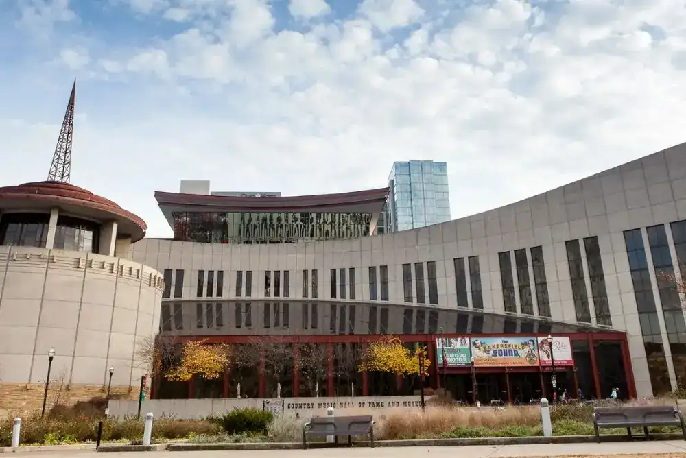 Exterior view of the Country Music Hall of Fame in Nashville TN.