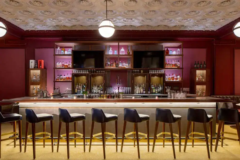 Bar area at downtown spot in Nashville.