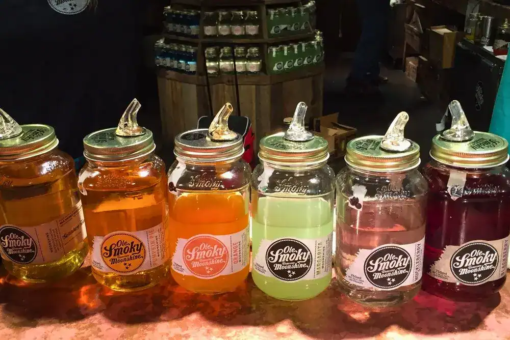 Tennessee moonshine in Gatlinburg, a fun Tennessee experience and top thing to do on a Tennessee bucket list