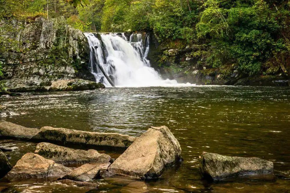 Abrams Falls in the Smoky Mountains - a family friendly hike in the Cades Cove area