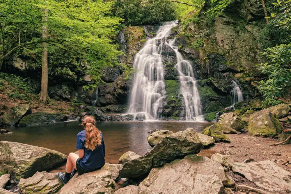Indian Flatt Falls in the Tremont area of the Great Smoky Mountains. 