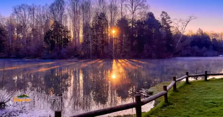 Sunset over Cove Lake State Park - great spot for camping in East Tennessee.