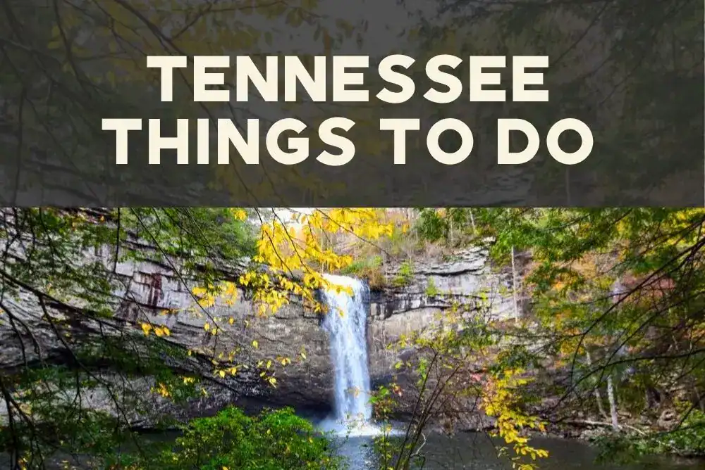 Beautiful East Tennessee waterfall featured in our Tennessee travel guide for ideas of things to do during you TN visit.