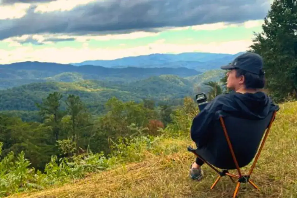 Me and my son at the Foothills Parkway Overlook in Tennessee. 