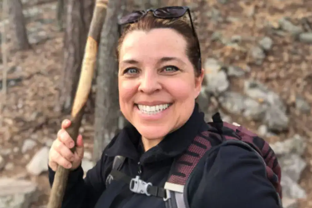 Angela out on a Tennessee hiking trail - founder of Tennessee Trekkn