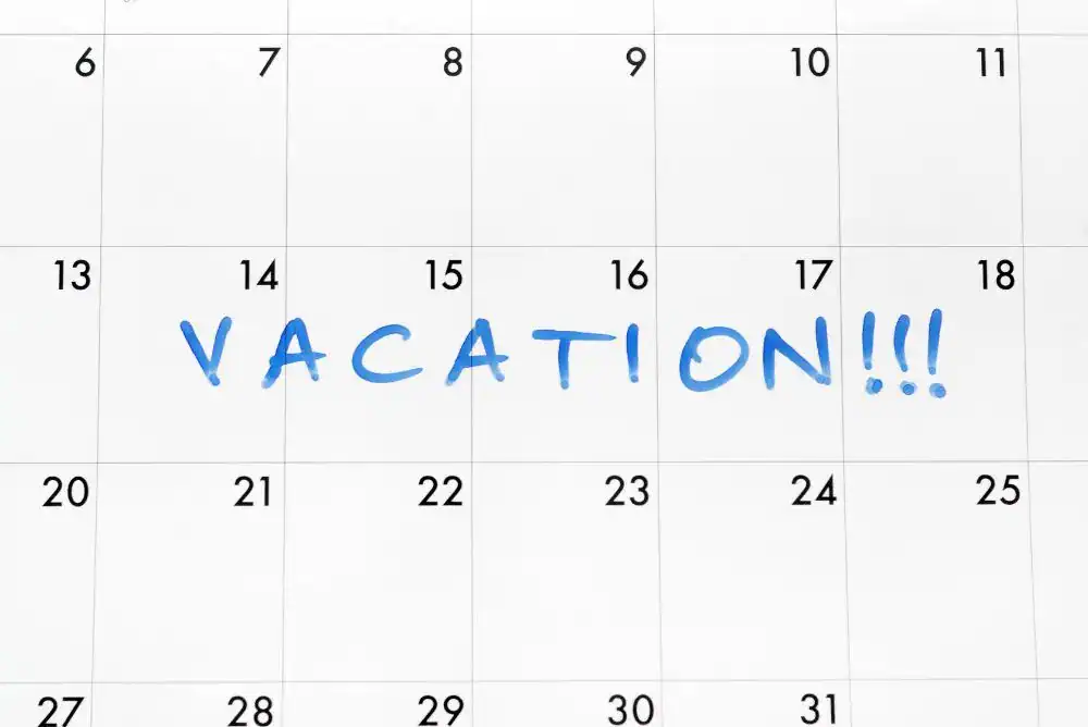 vacation planning calendar with the word vacation written across it