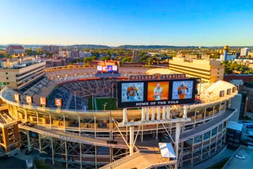 Things to do in Knoxville, TN – Neyland Stadium on the Tennessee River, home of the Vols