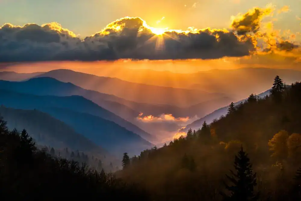 Sunrise over the Smoky Mountains — one of the most magical experiences on any Smoky Mountains summer bucket list