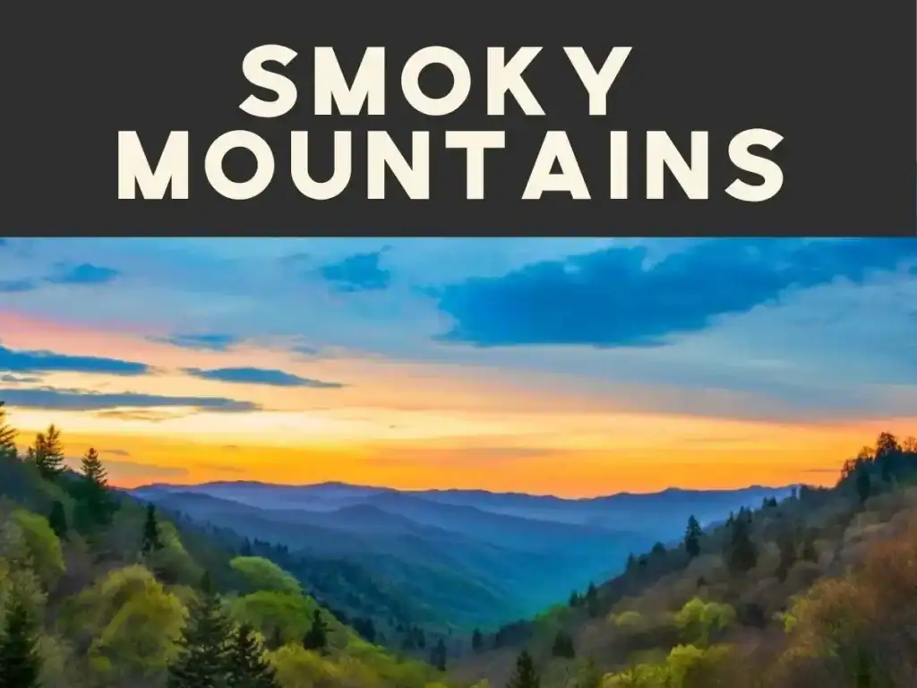 Sunrise over layered blue ridges in the Great Smoky Mountains of Tennessee