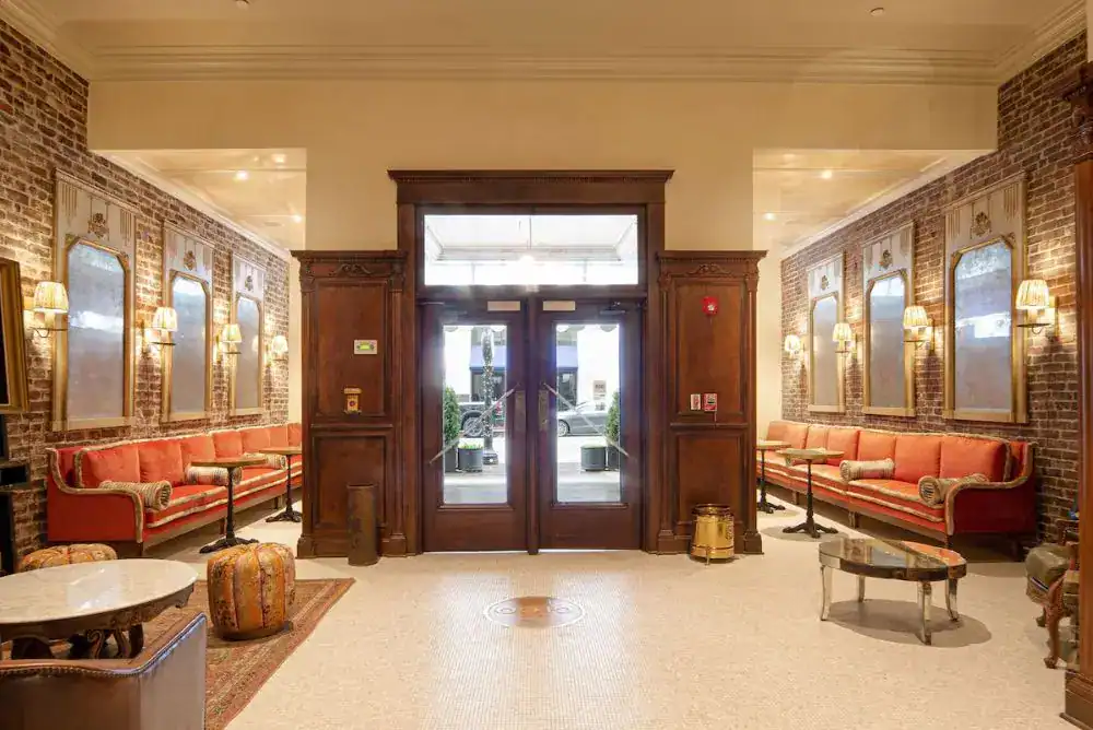 Historic details inside Hotel Cleo in downtown Knoxville, Tennessee